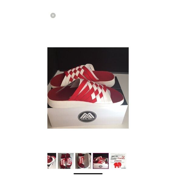 Malibu red/white Zuma Fast Times Sandals Size 11 - Picture 3 of 13
